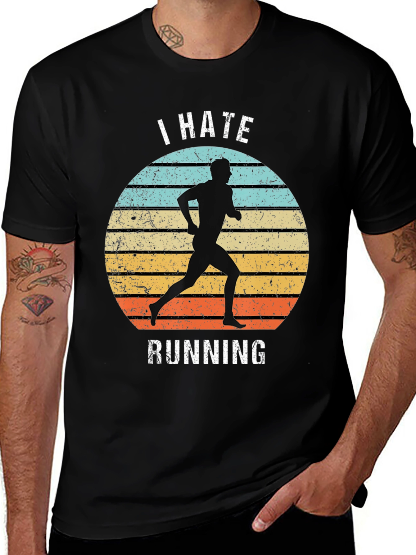 I Hate Running Graphic Tee - Retro Runner T-Shirt