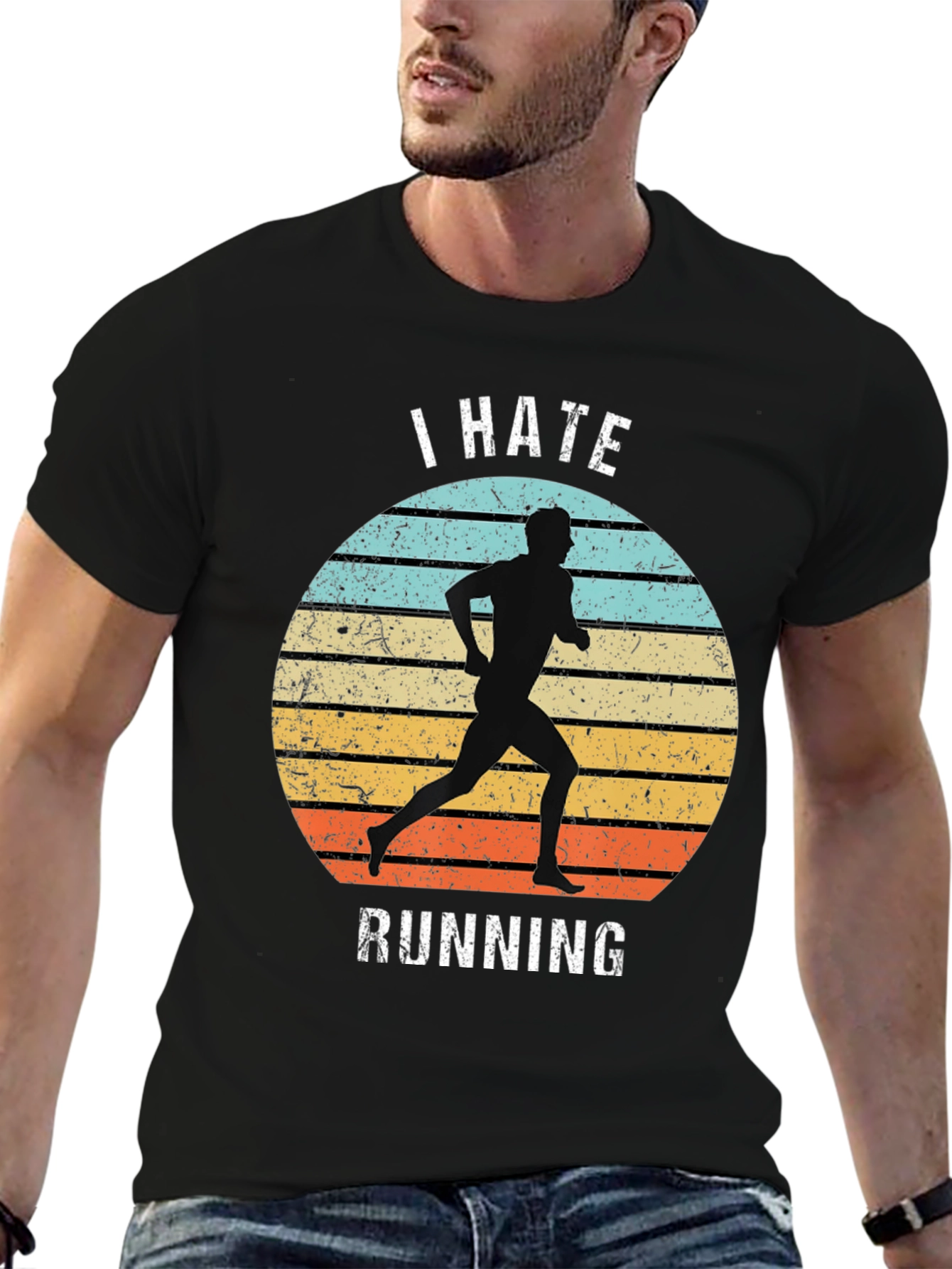 I Hate Running Graphic Tee - Retro Runner T-Shirt