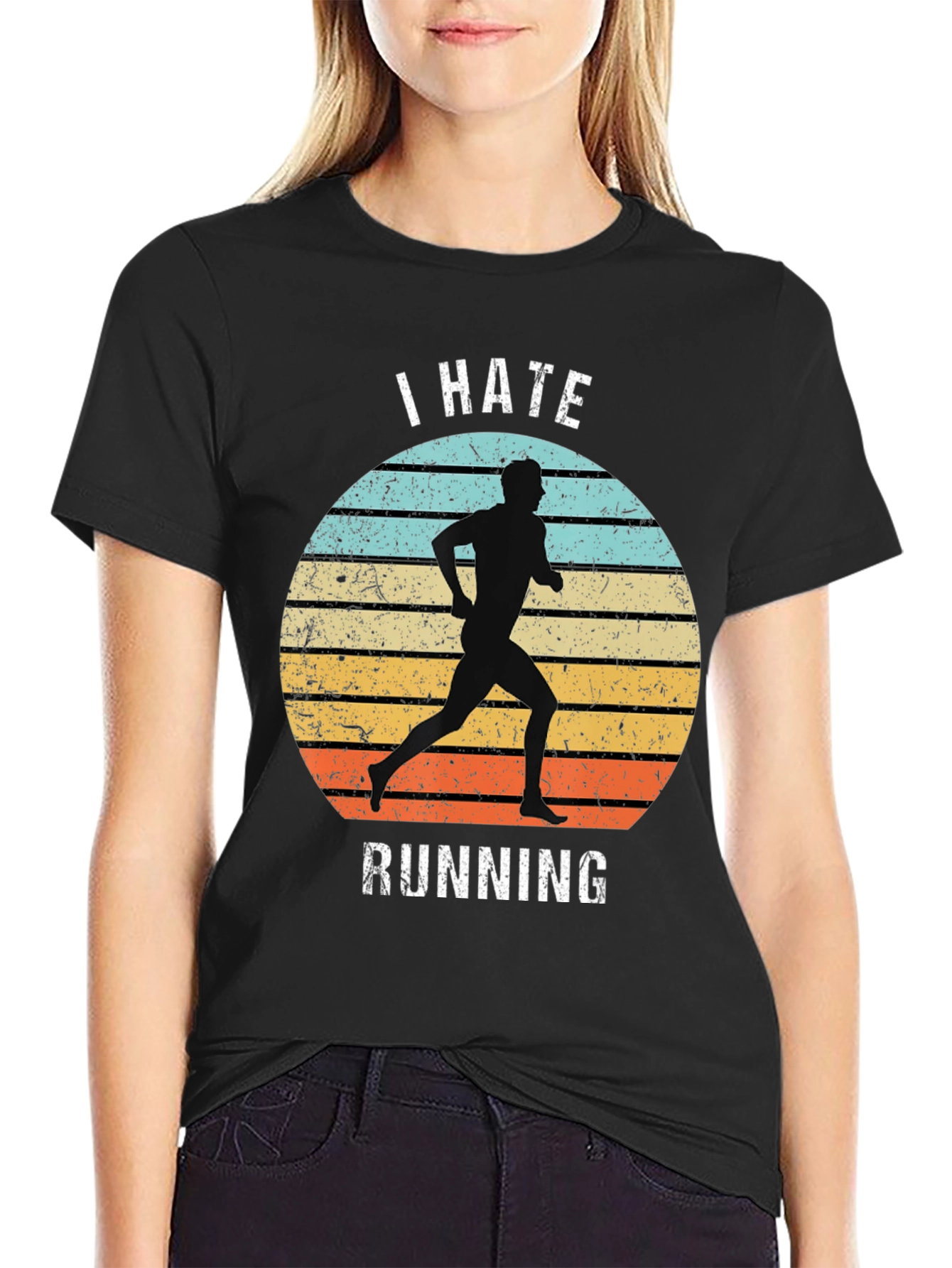 I Hate Running Graphic Tee - Retro Runner T-Shirt