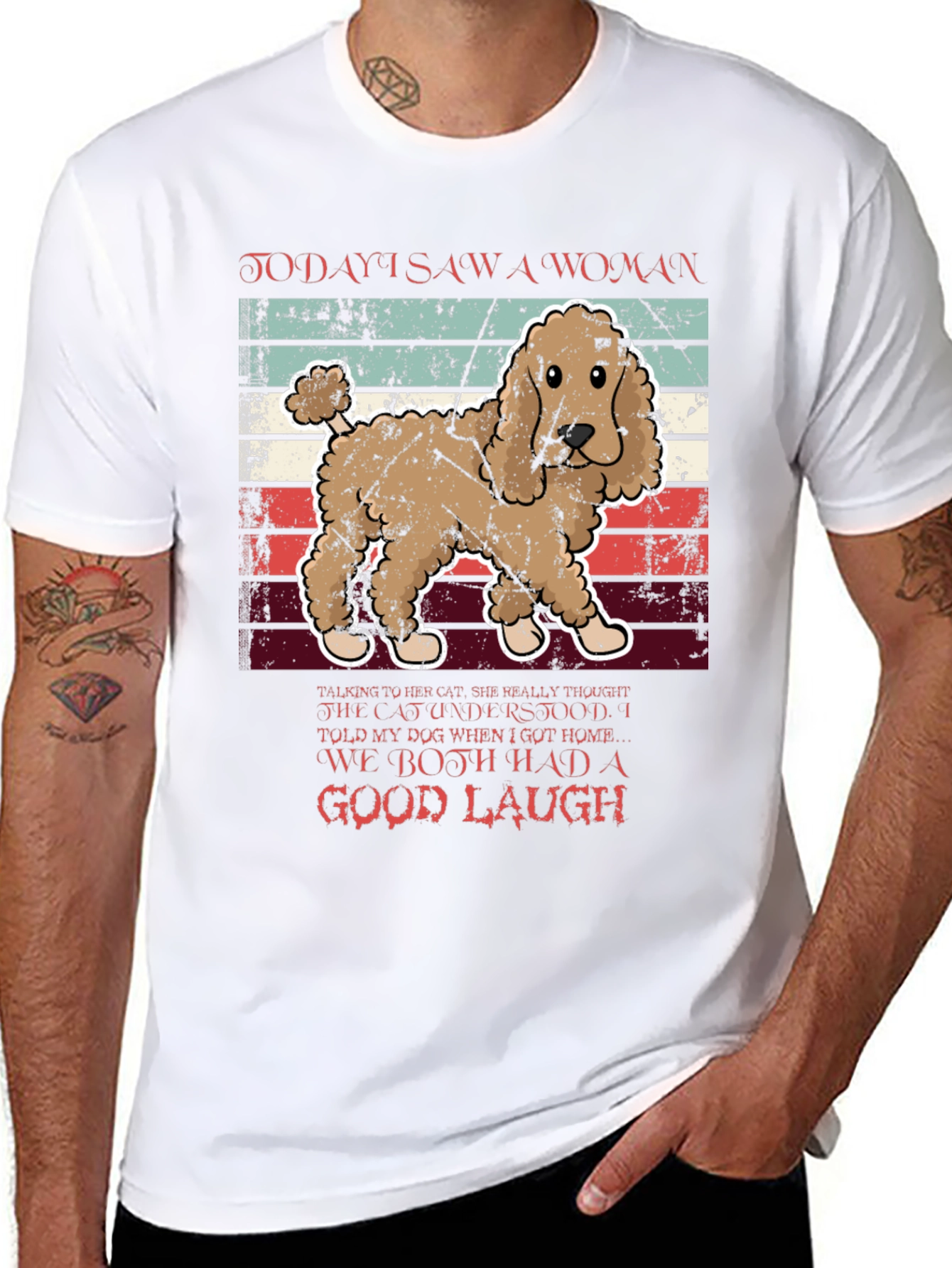 Funny Dog T-Shirt - Woman Cat Joke