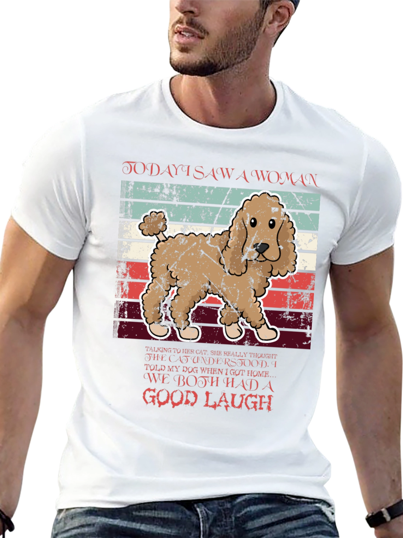 Funny Dog T-Shirt - Woman Cat Joke