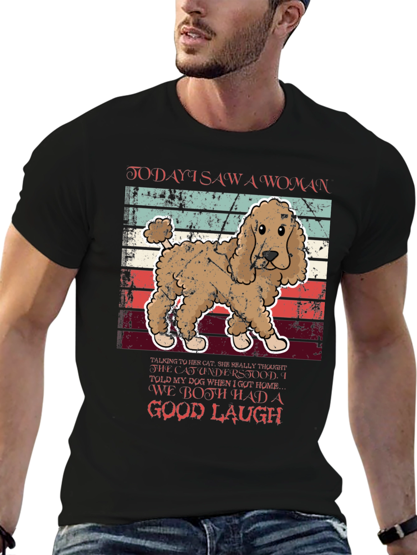 Funny Dog T-Shirt - Woman Cat Joke