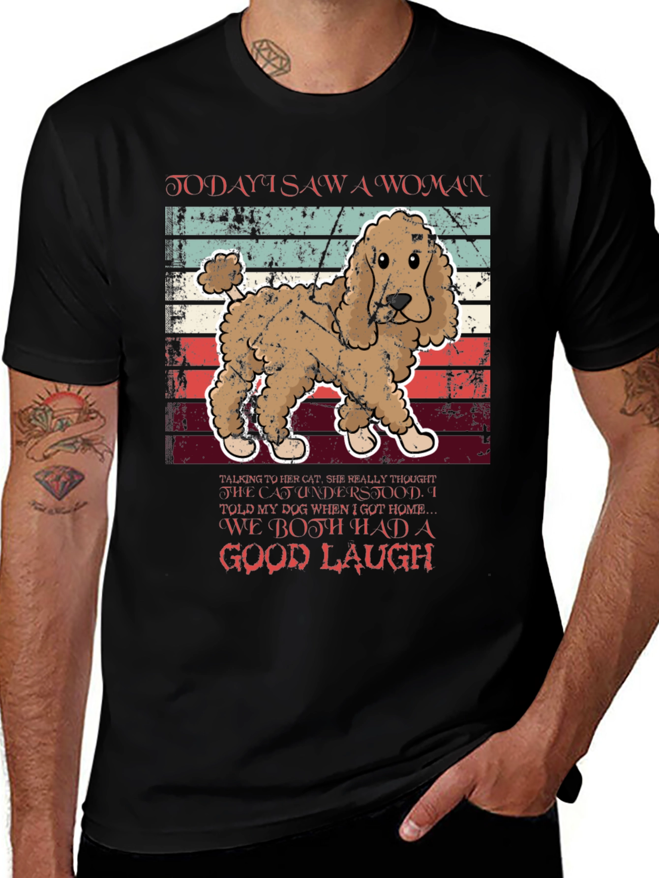 Funny Dog T-Shirt - Woman Cat Joke