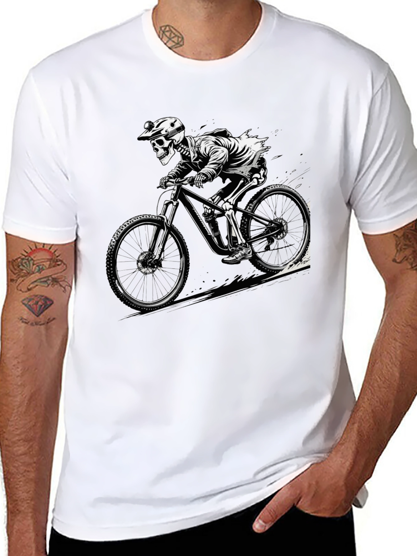 Skeleton Biker Graphic Tee - Ride to the Grave!