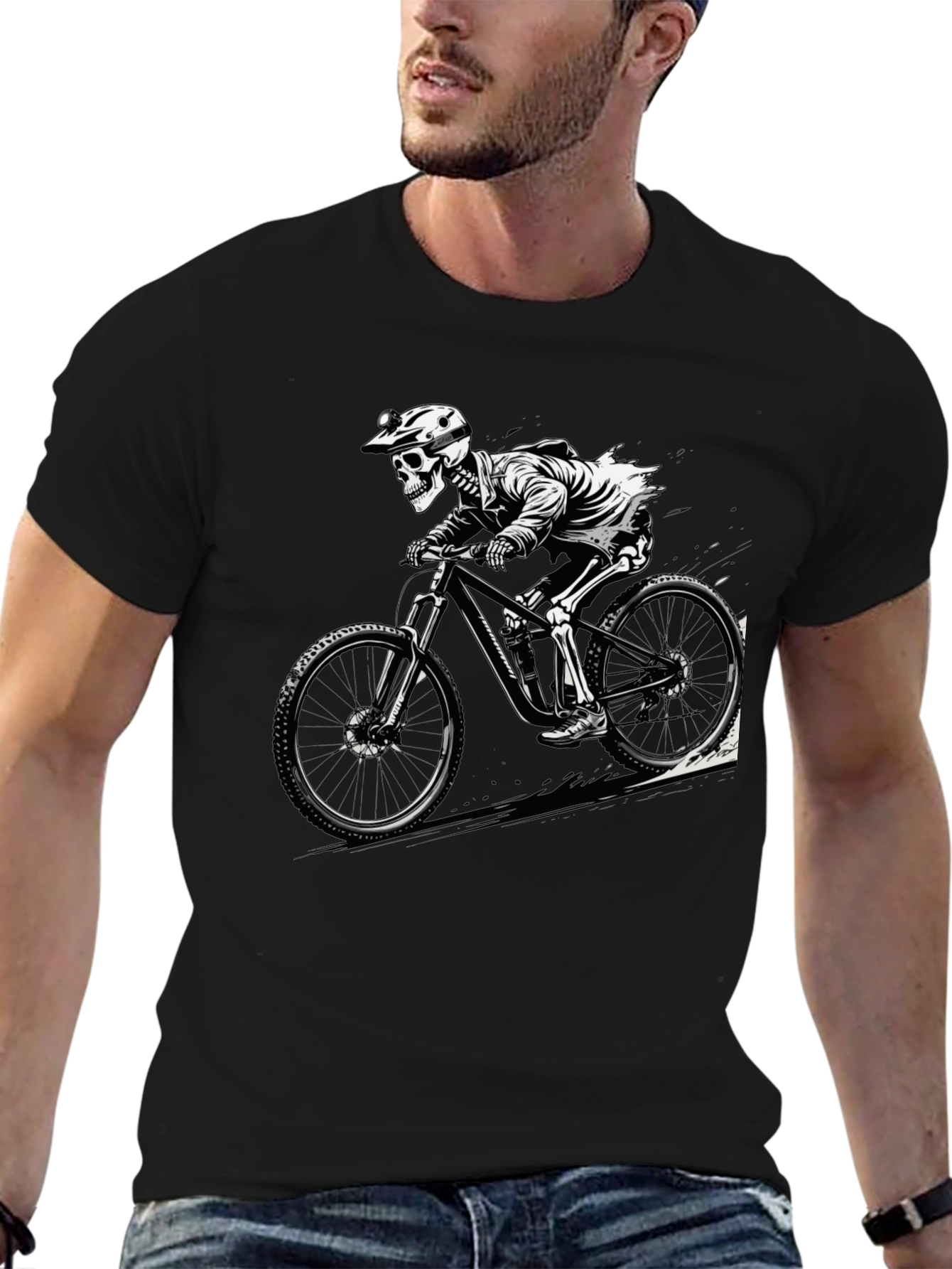 Skeleton Biker Graphic Tee - Ride to the Grave!