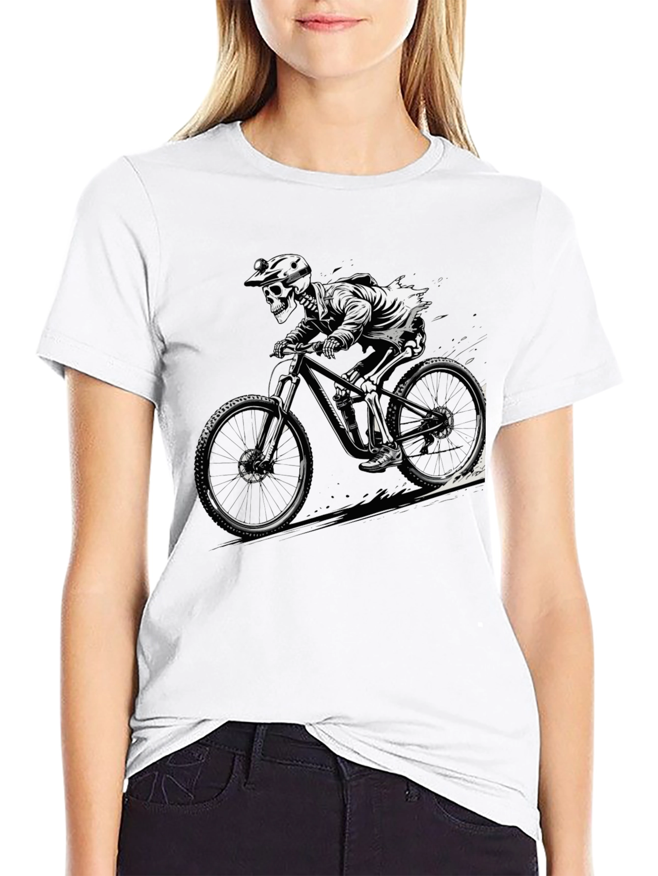 Skeleton Biker Graphic Tee - Ride to the Grave!