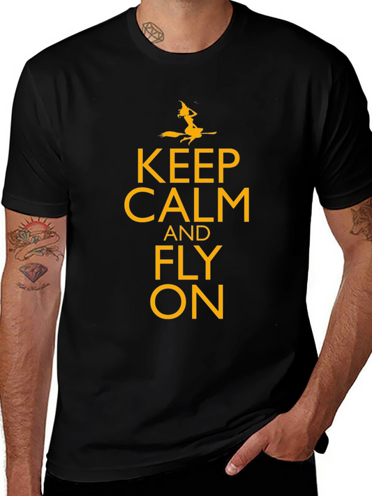 Keep Calm and Fly On Black T-Shirt
