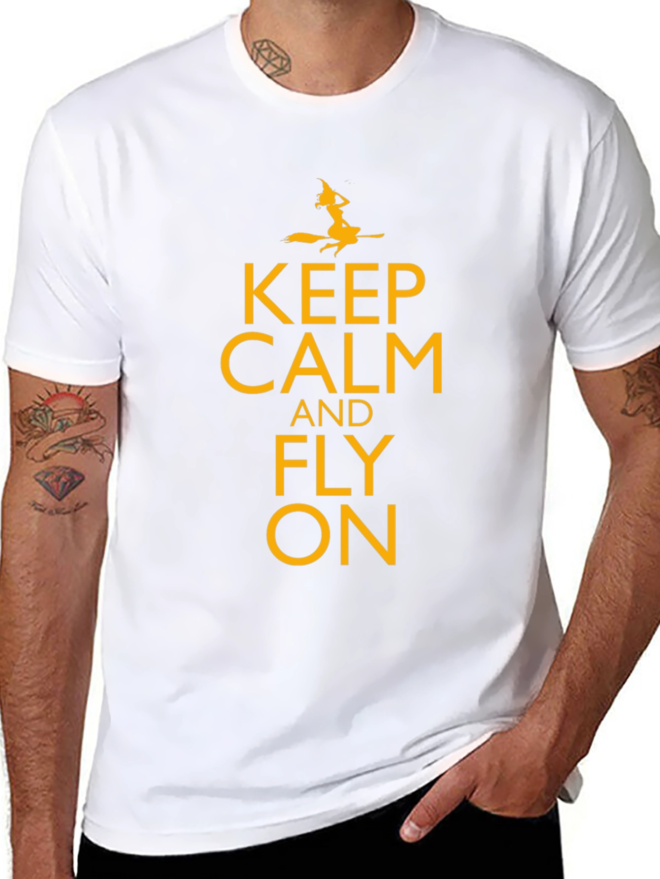 Keep Calm and Fly On Black T-Shirt
