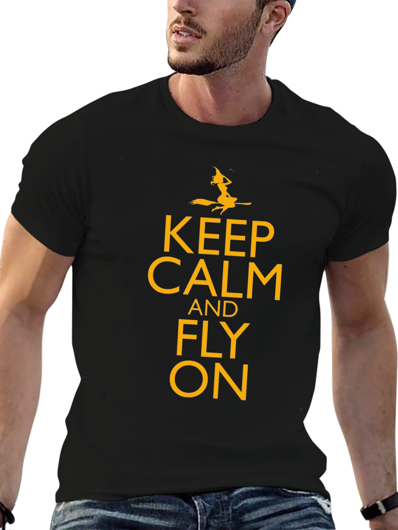 Keep Calm and Fly On Black T-Shirt