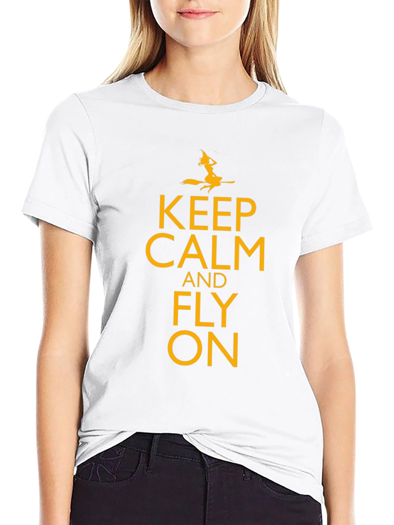 Keep Calm and Fly On Black T-Shirt