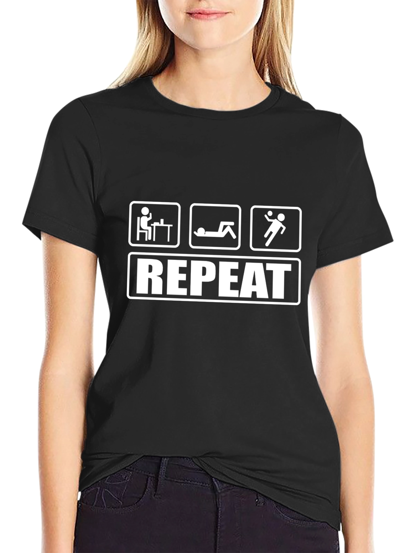 Work Rest Play Repeat Graphic T-Shirt