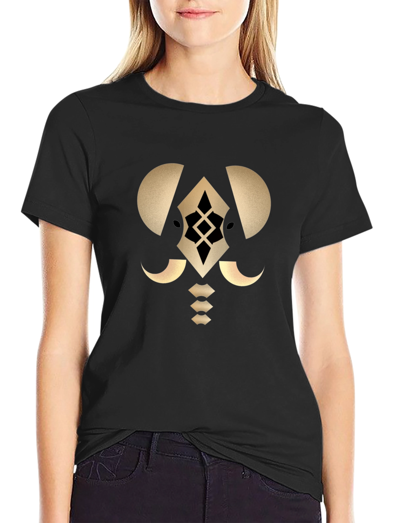 Geometric Graphic Black T-Shirt