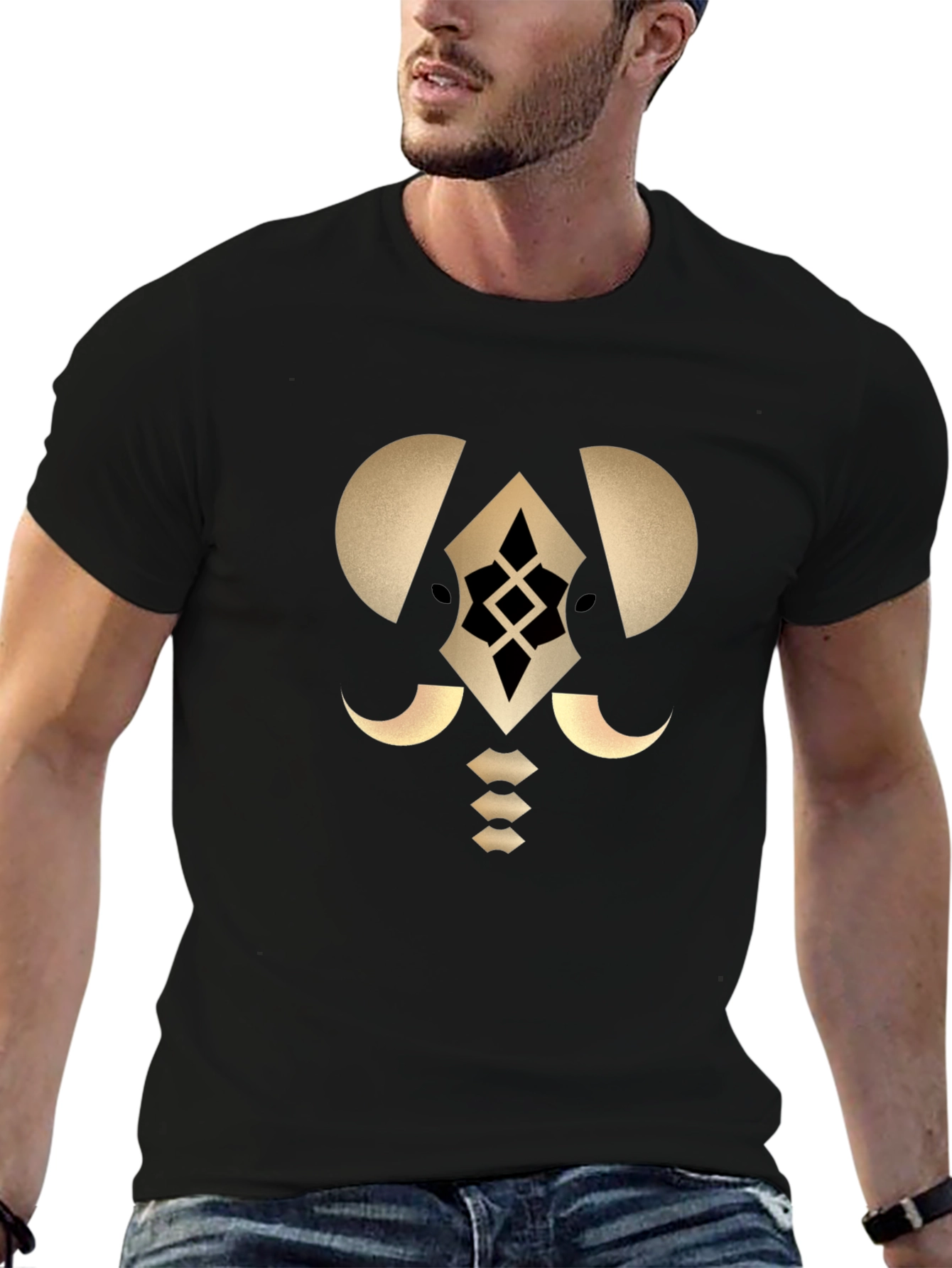 Geometric Graphic Black T-Shirt