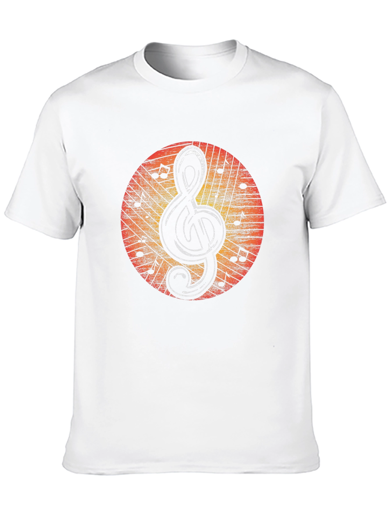 Musical Treble Clef Graphic Tee - Black Cotton Shirt