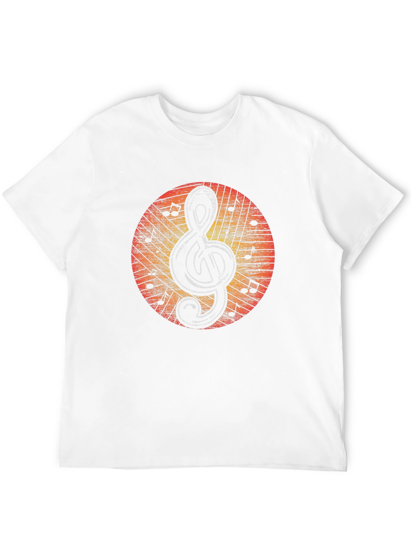 Musical Treble Clef Graphic Tee - Black Cotton Shirt