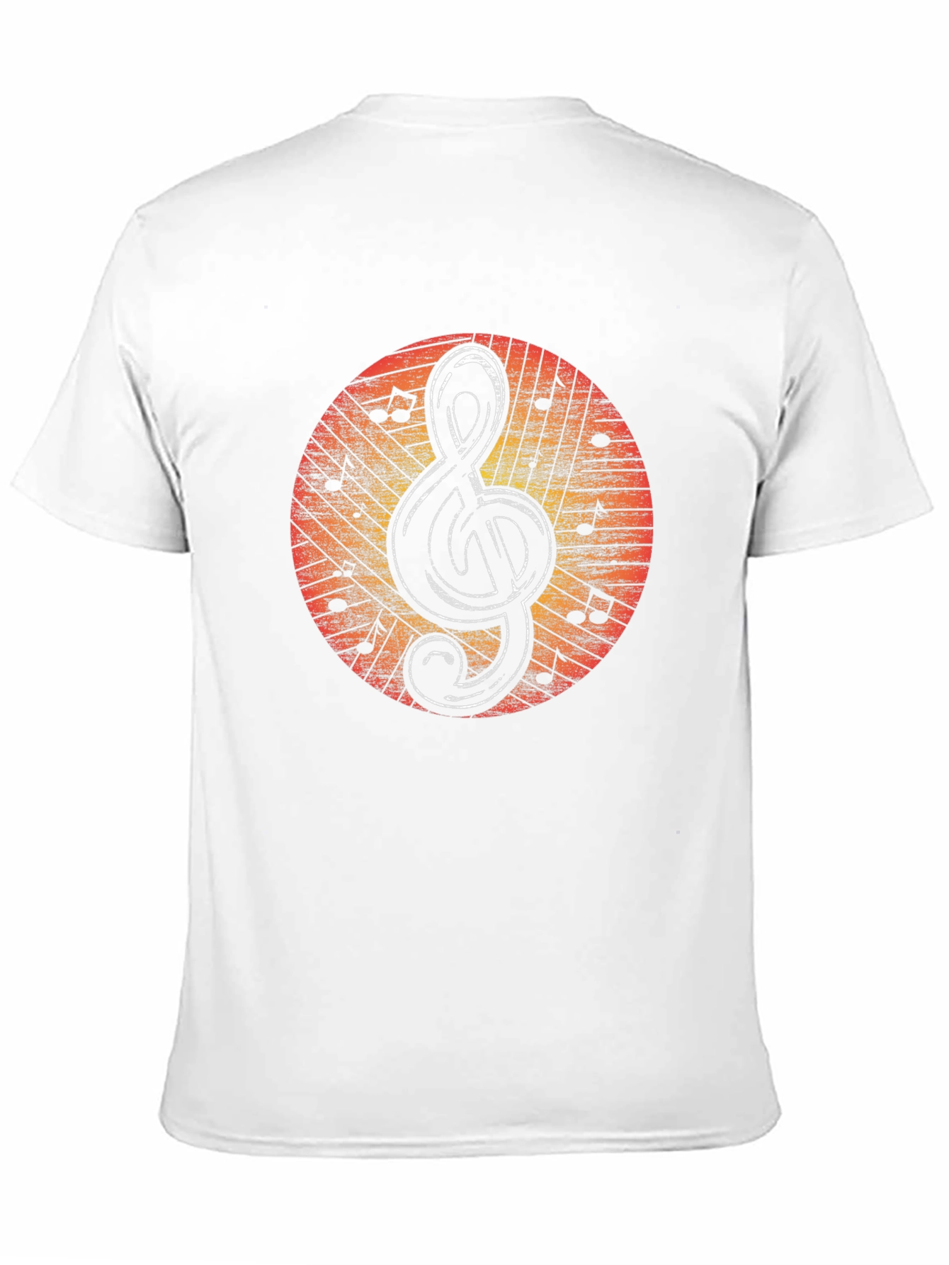 Musical Treble Clef Graphic Tee - Black Cotton Shirt