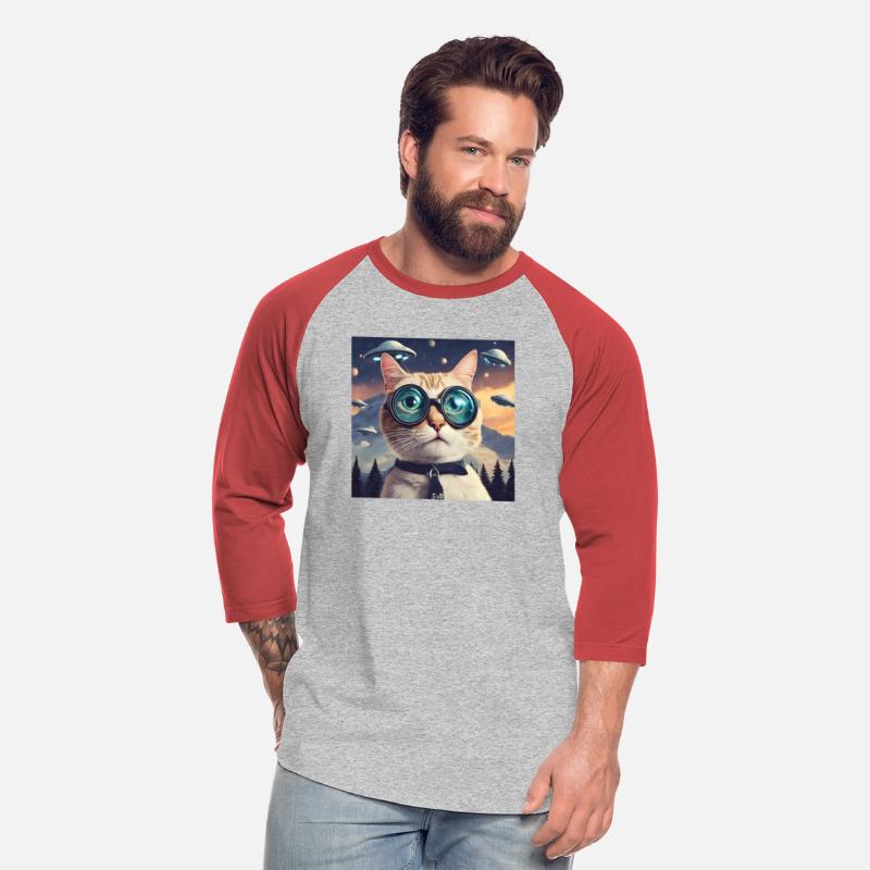 A beautiful cat takes a picture with spacecraft