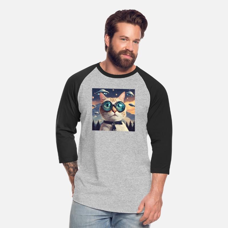 A beautiful cat takes a picture with spacecraft