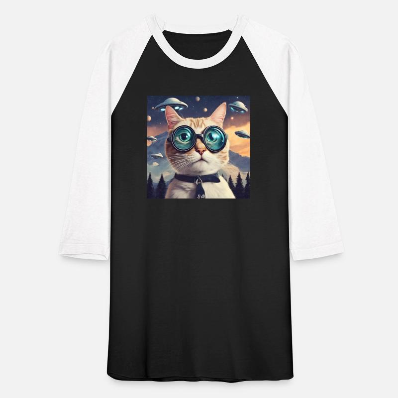 A beautiful cat takes a picture with spacecraft