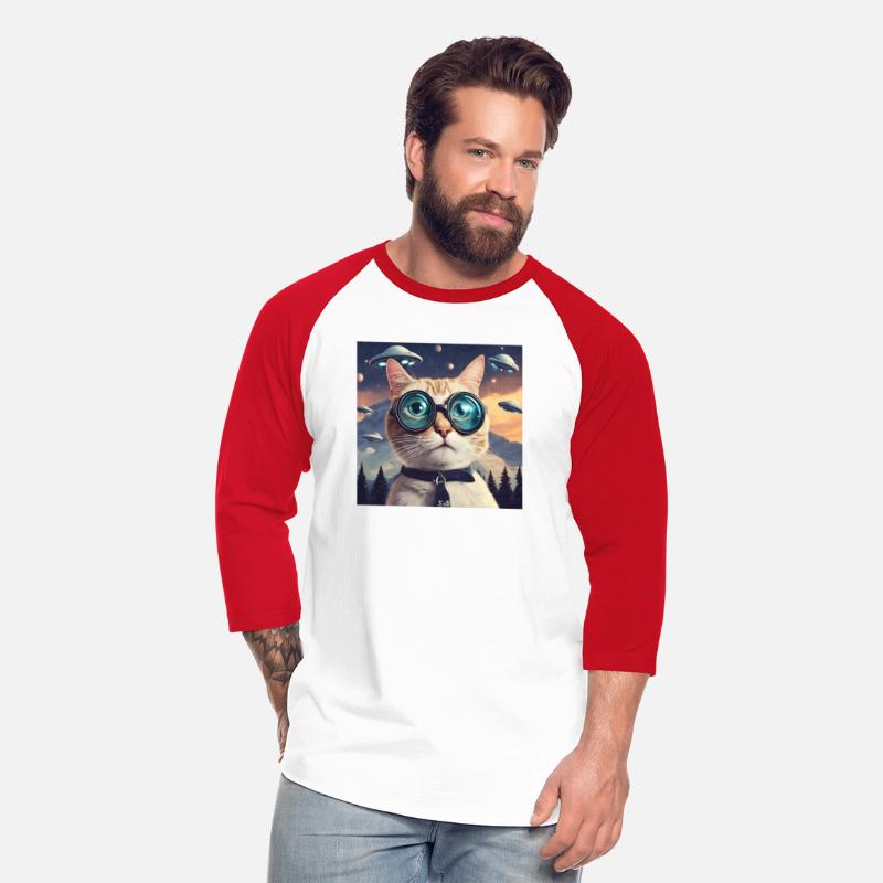 A beautiful cat takes a picture with spacecraft