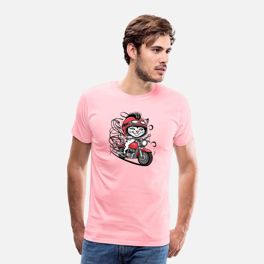 A cat wearing a helmet and riding a motorcycle 8