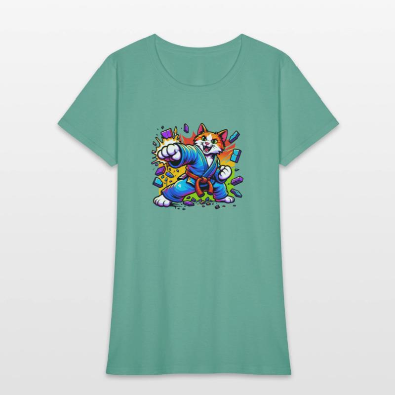 A humorous karate cat