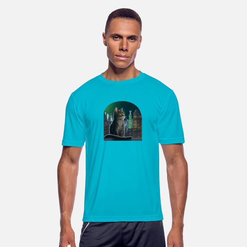 A talking cat. The cat is sitting on a windowsill.