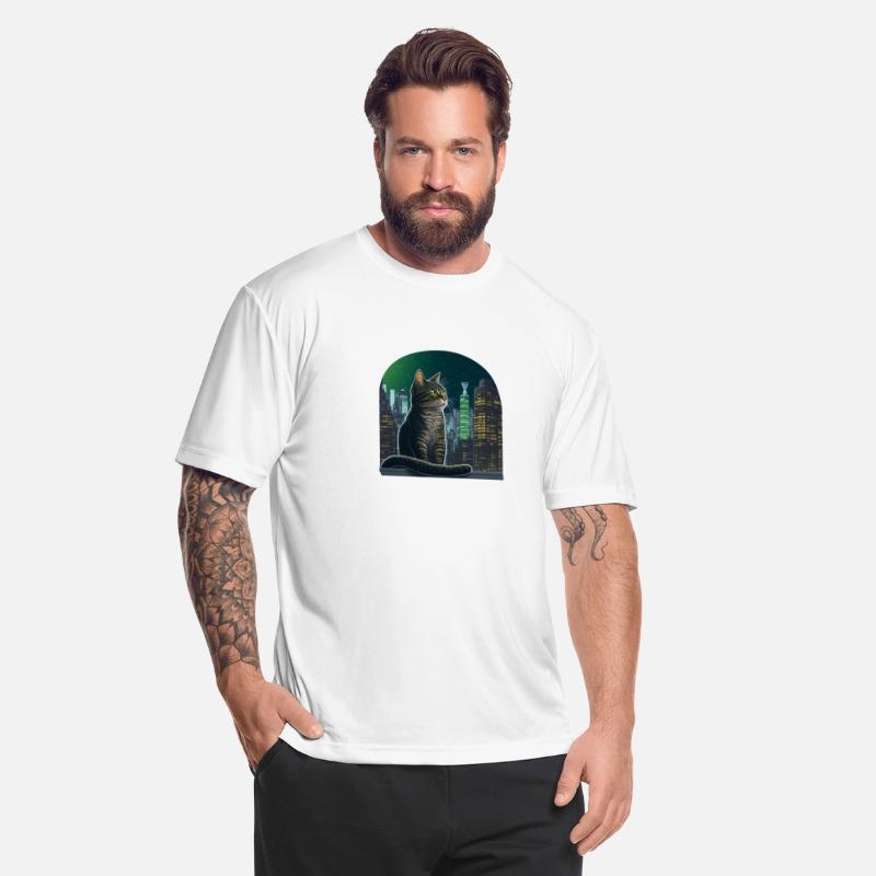 A talking cat. The cat is sitting on a windowsill.