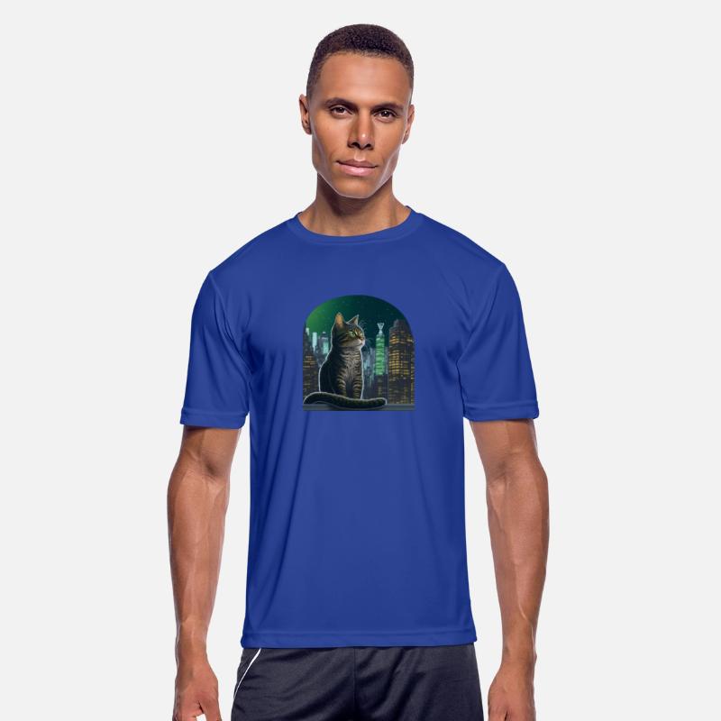 A talking cat. The cat is sitting on a windowsill.