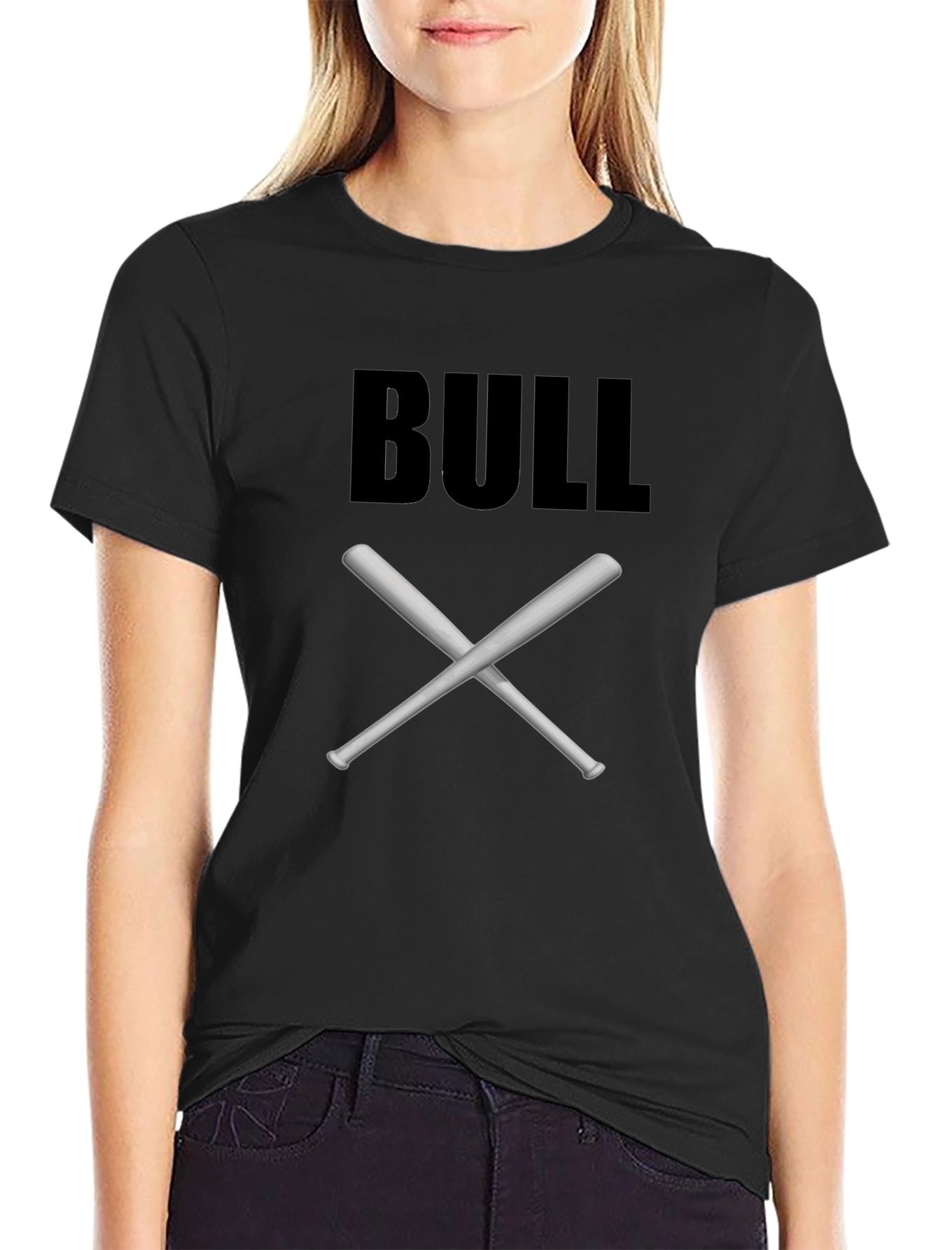 Bull Baseball Bats Black Graphic Tee