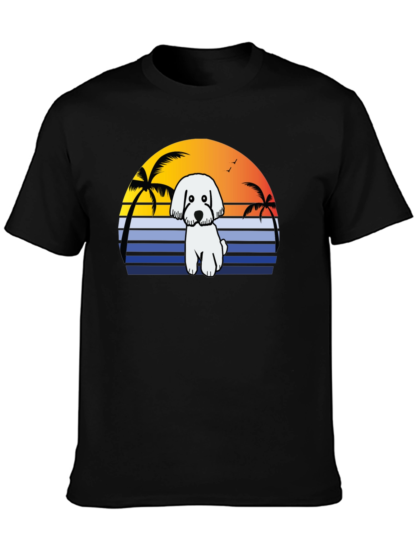Dog Sunset T-Shirt - Beach Vibes