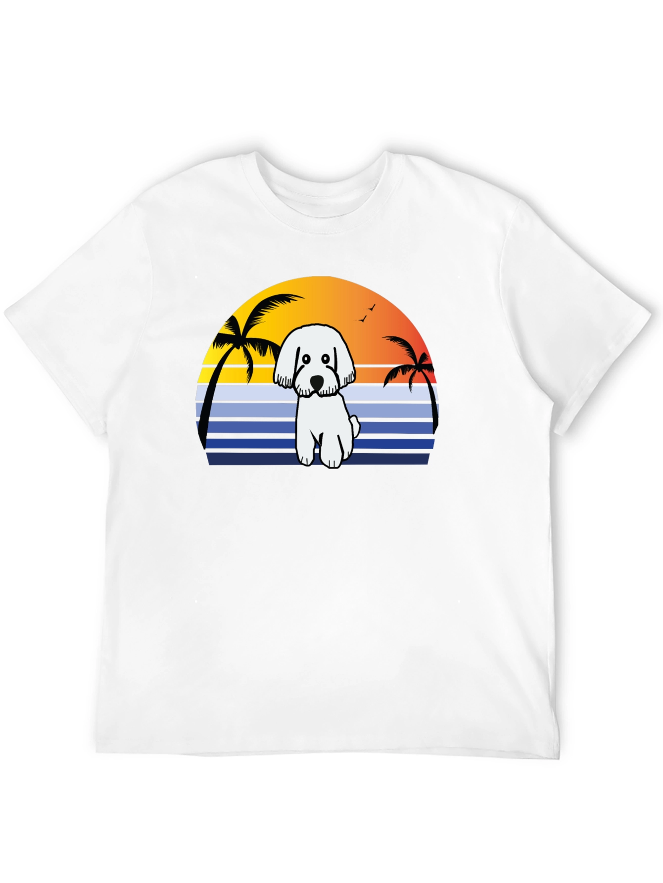 Dog Sunset T-Shirt - Beach Vibes