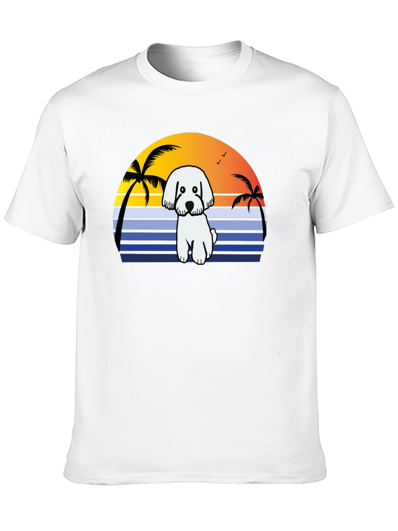 Dog Sunset T-Shirt - Beach Vibes