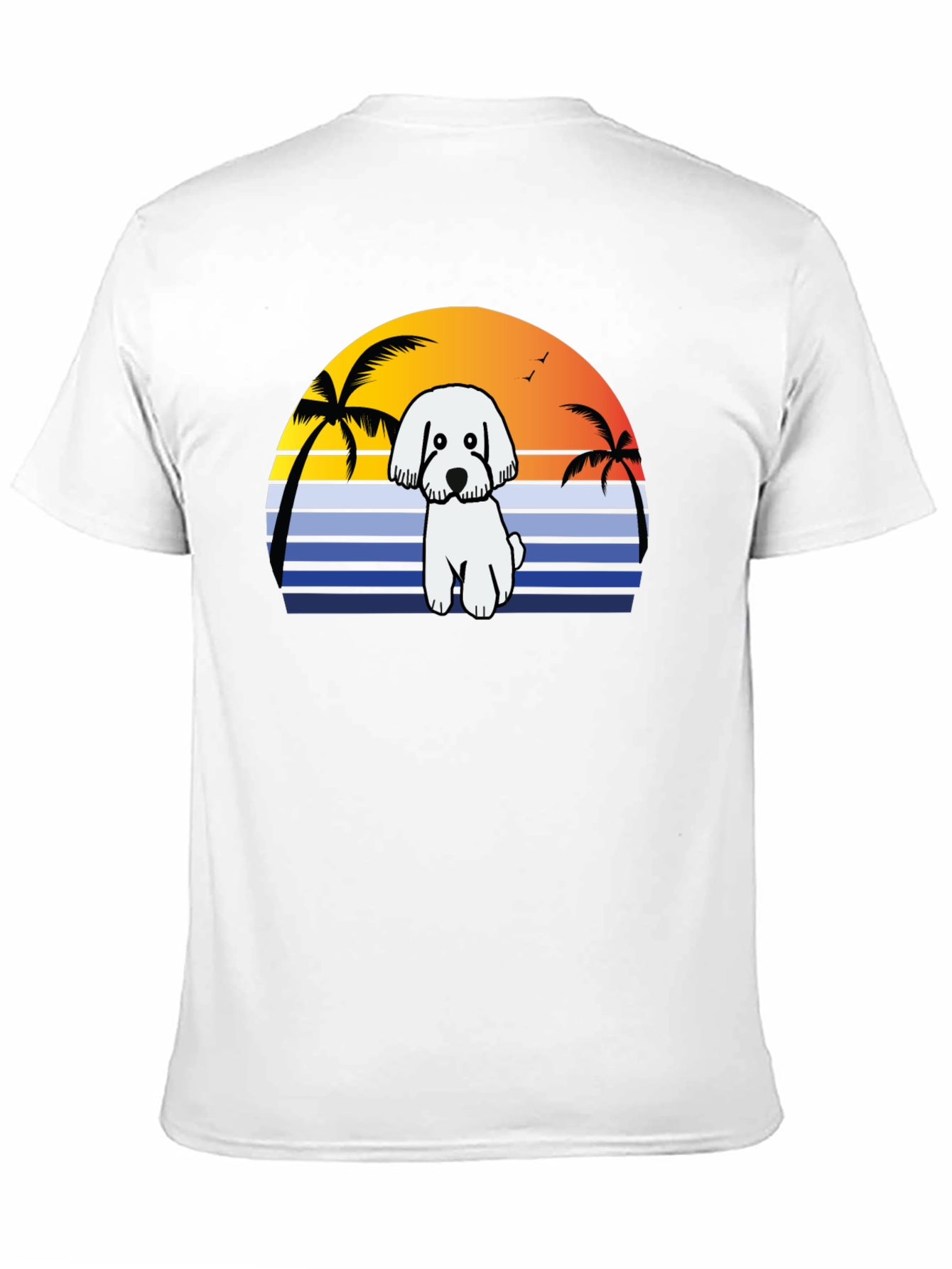 Dog Sunset T-Shirt - Beach Vibes