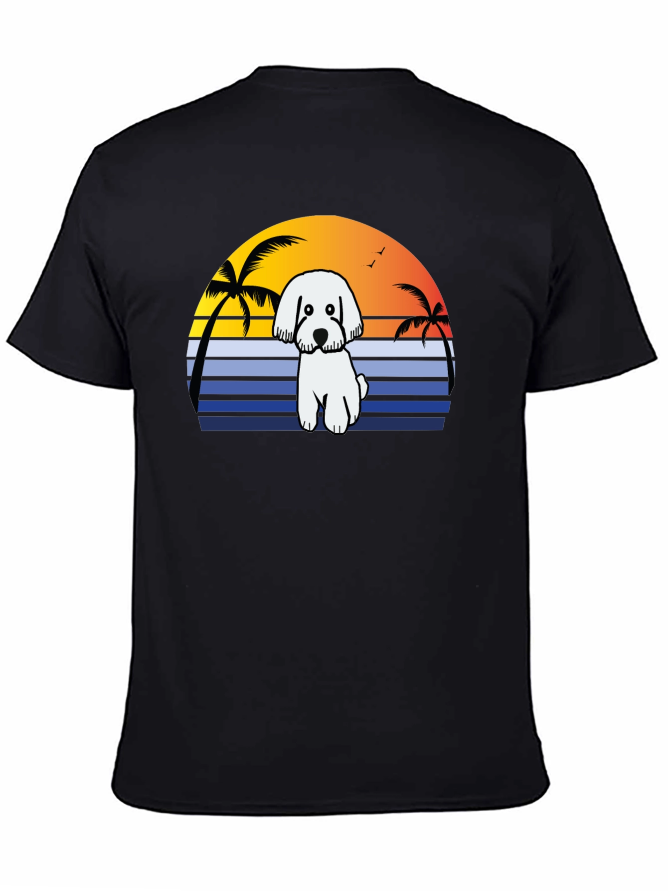 Dog Sunset T-Shirt - Beach Vibes