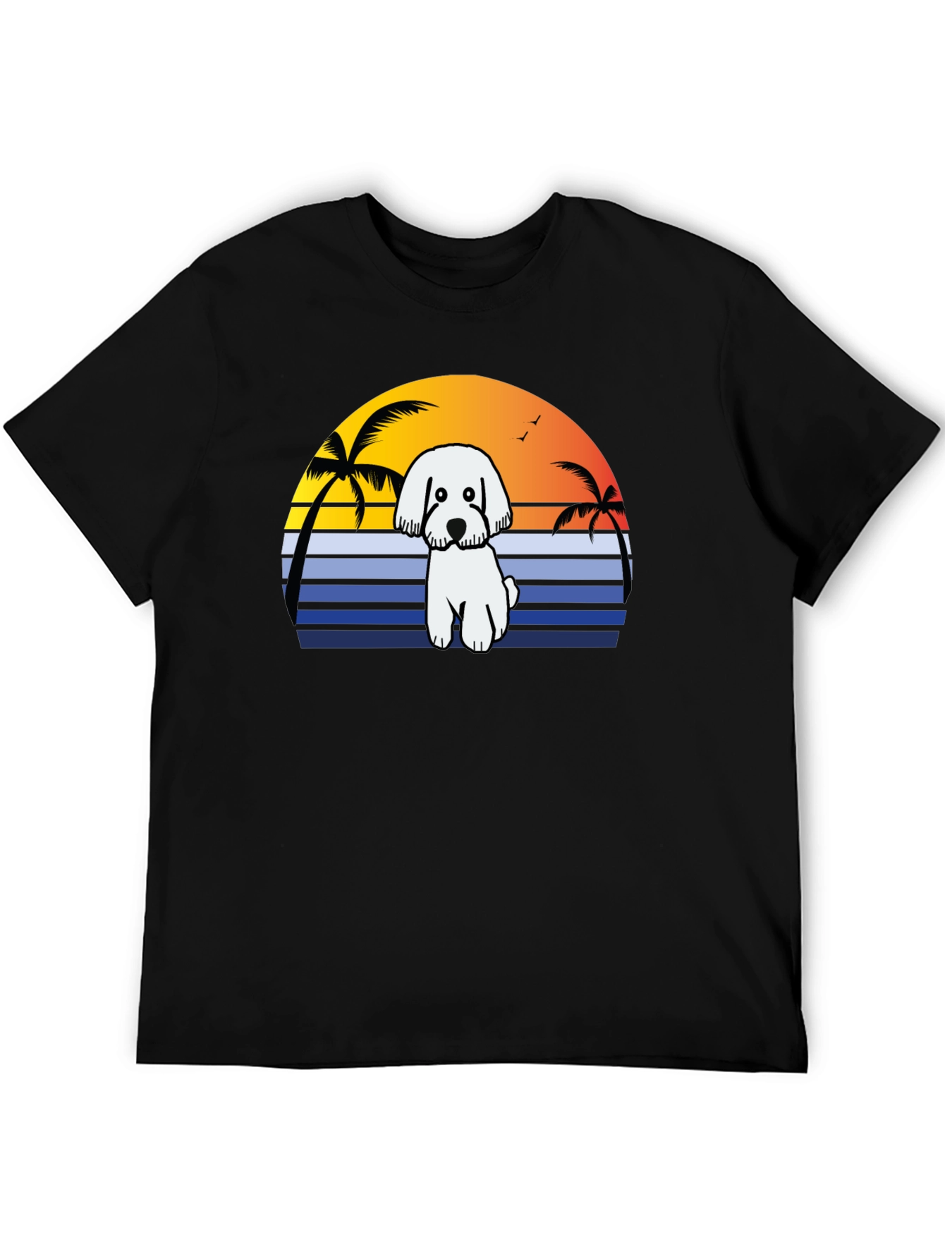 Dog Sunset T-Shirt - Beach Vibes