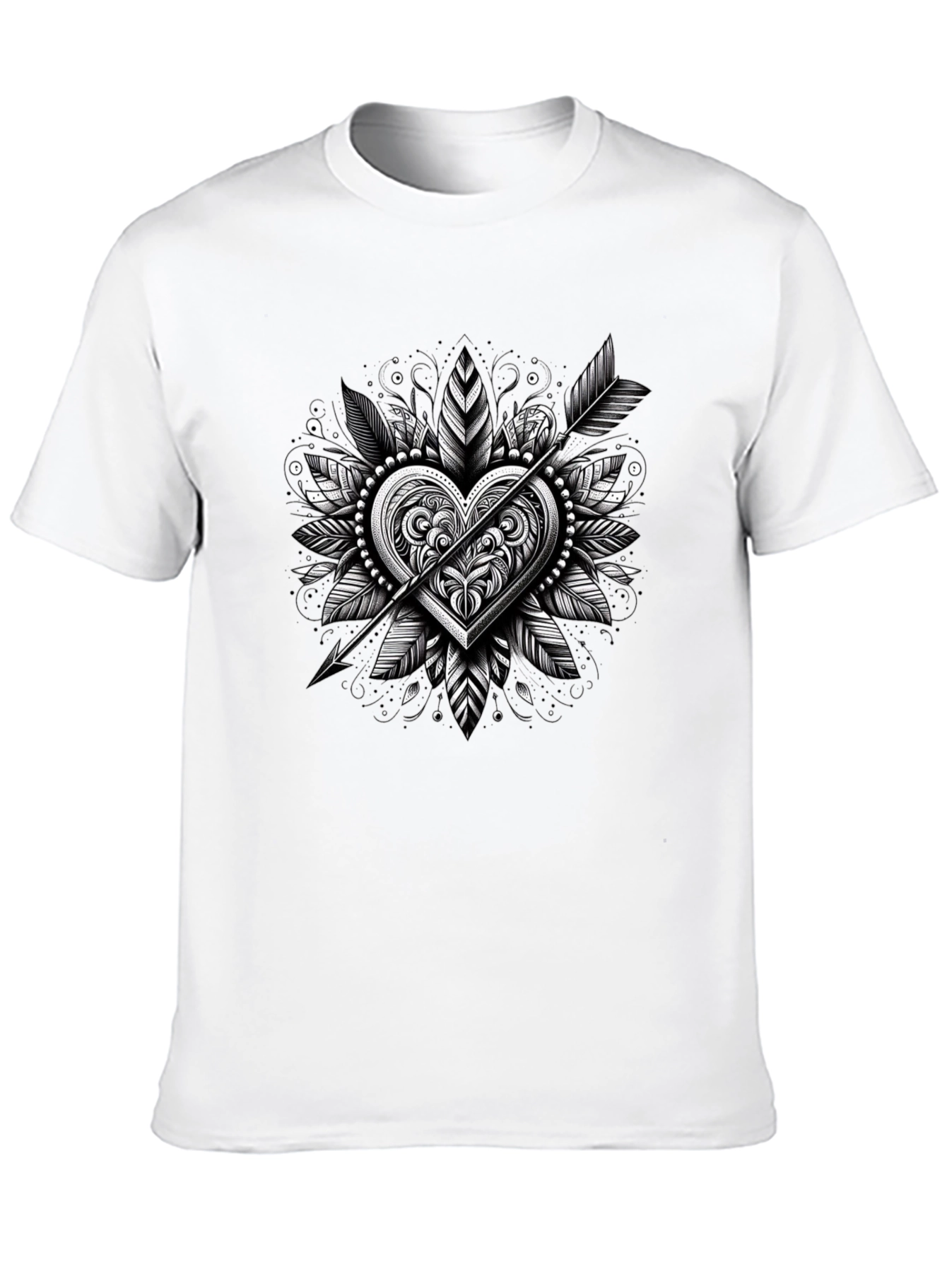 Arrow Heart Graphic Tee - Black Casual Shirt