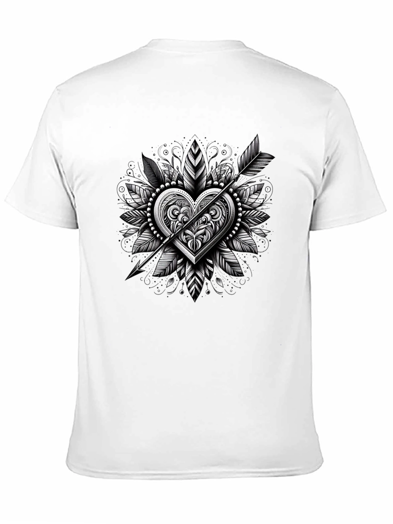 Arrow Heart Graphic Tee - Black Casual Shirt