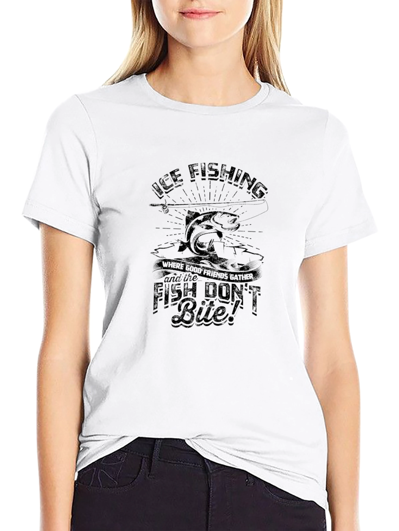 Ice Fishing T-Shirt - Good Friends Gather Tee