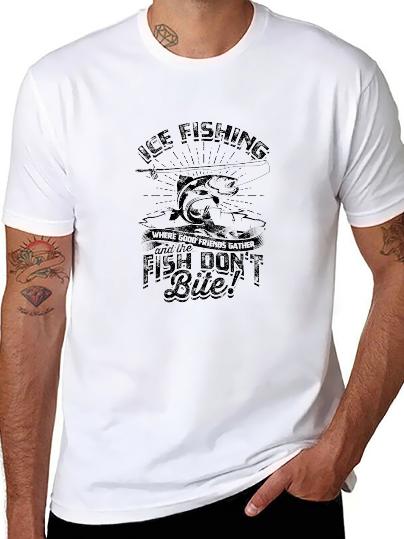 Ice Fishing T-Shirt - Good Friends Gather Tee