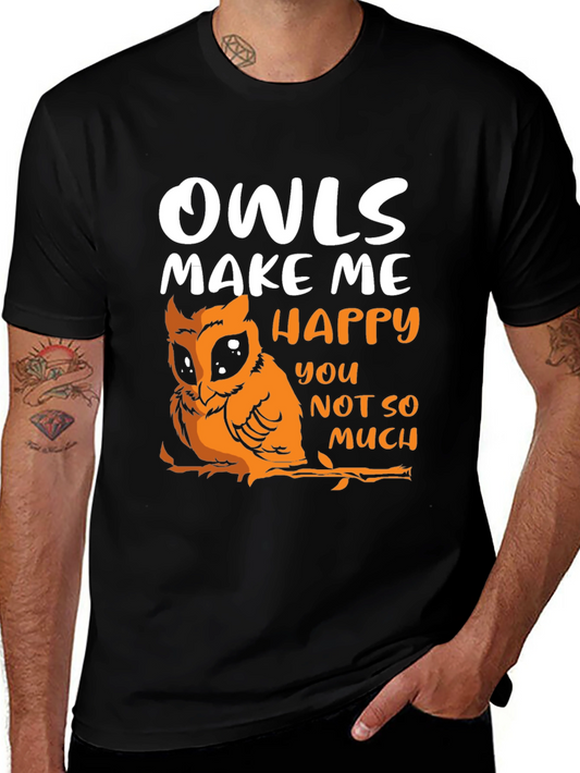 Owls Make Me Happy Graphic Tee