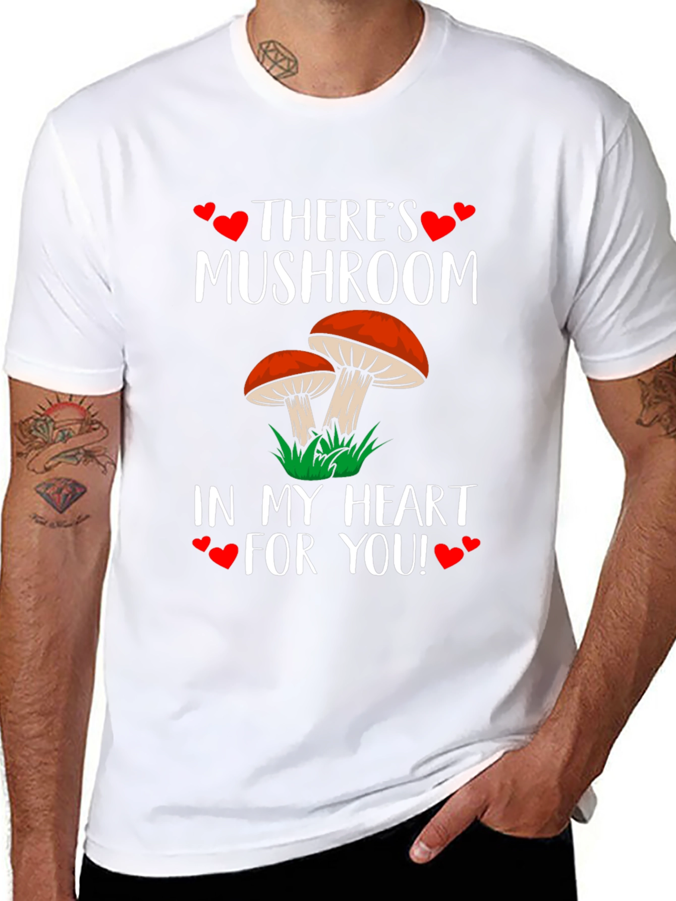 Mushroom Heart T-Shirt: Cute Fungi Love Tee