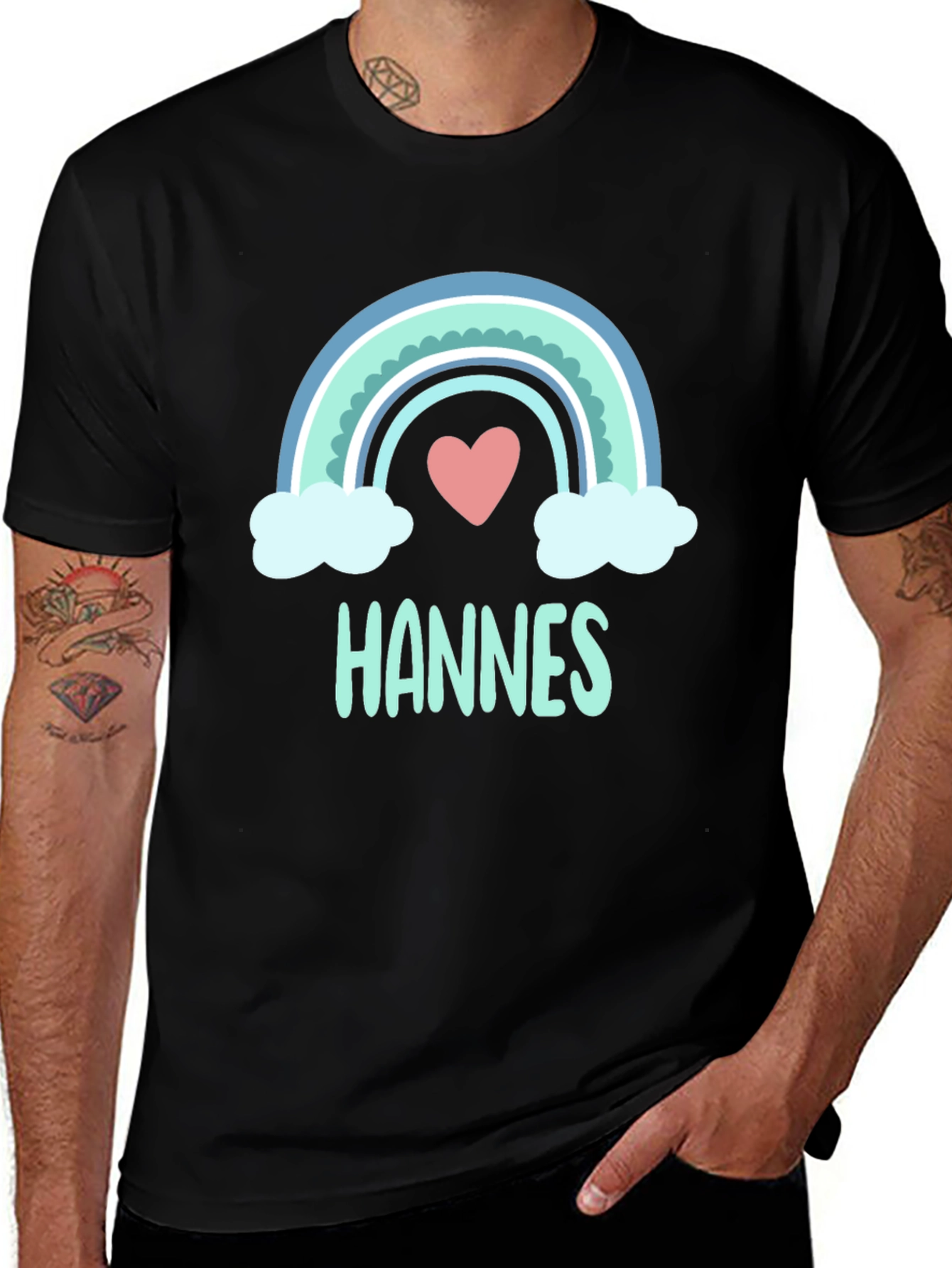 Rainbow Heart Hannes Personalized T-Shirt
