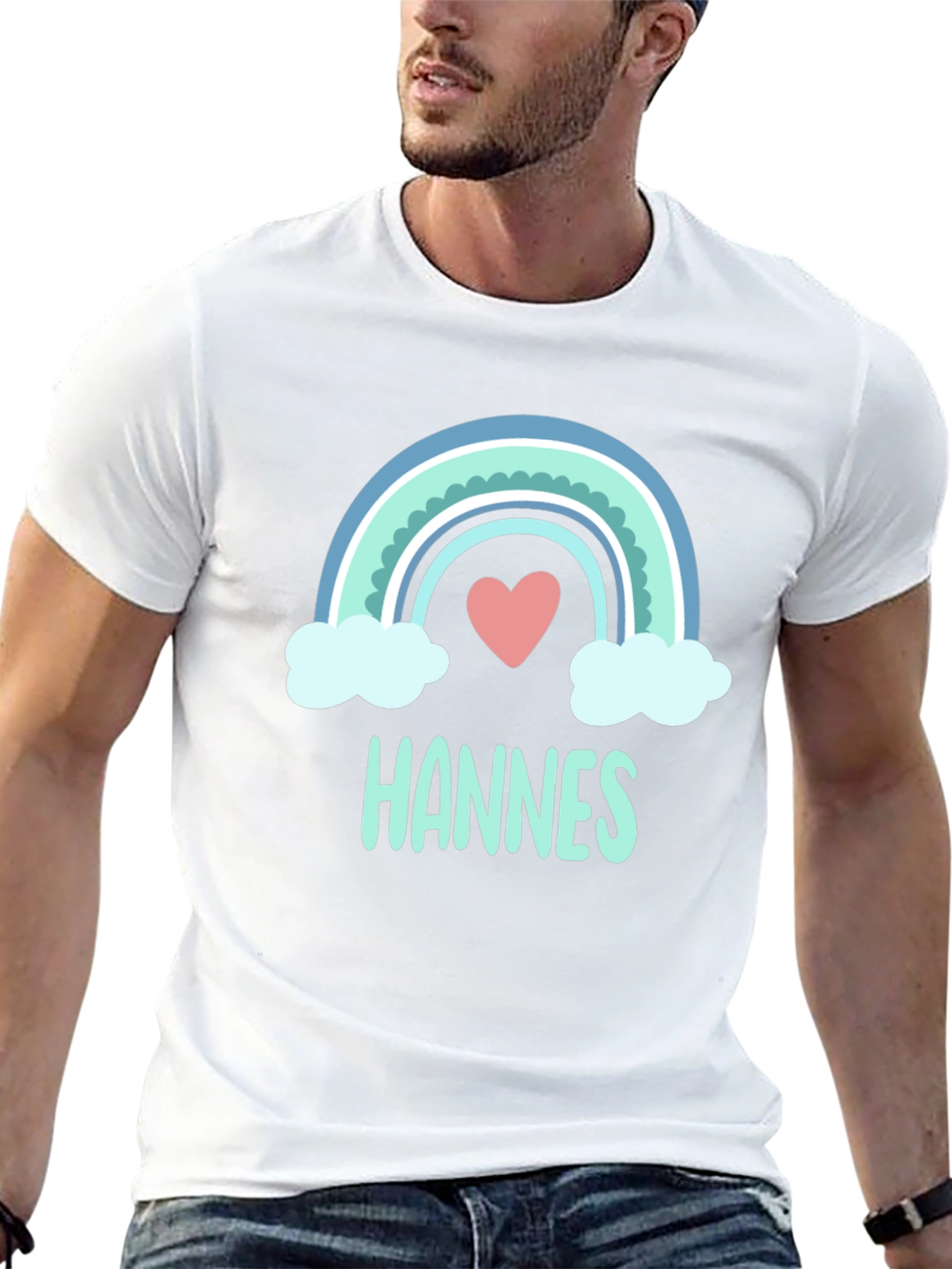 Rainbow Heart Hannes Personalized T-Shirt