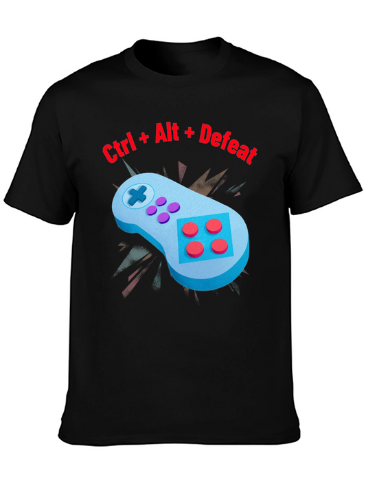 Ctrl Alt Defeat Gamer T-Shirt - Black
