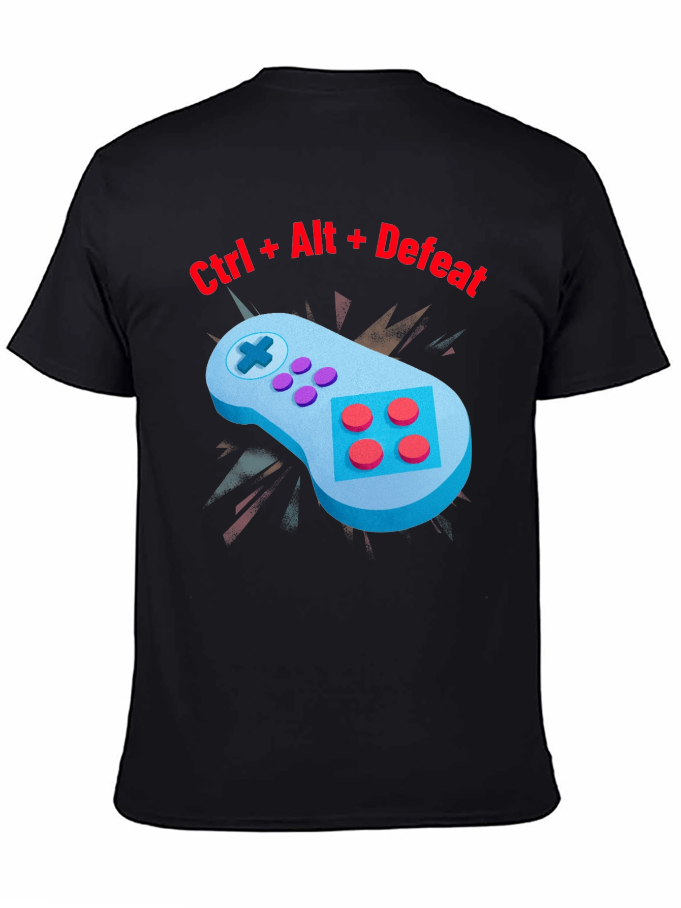 Ctrl Alt Defeat Gamer T-Shirt - Black