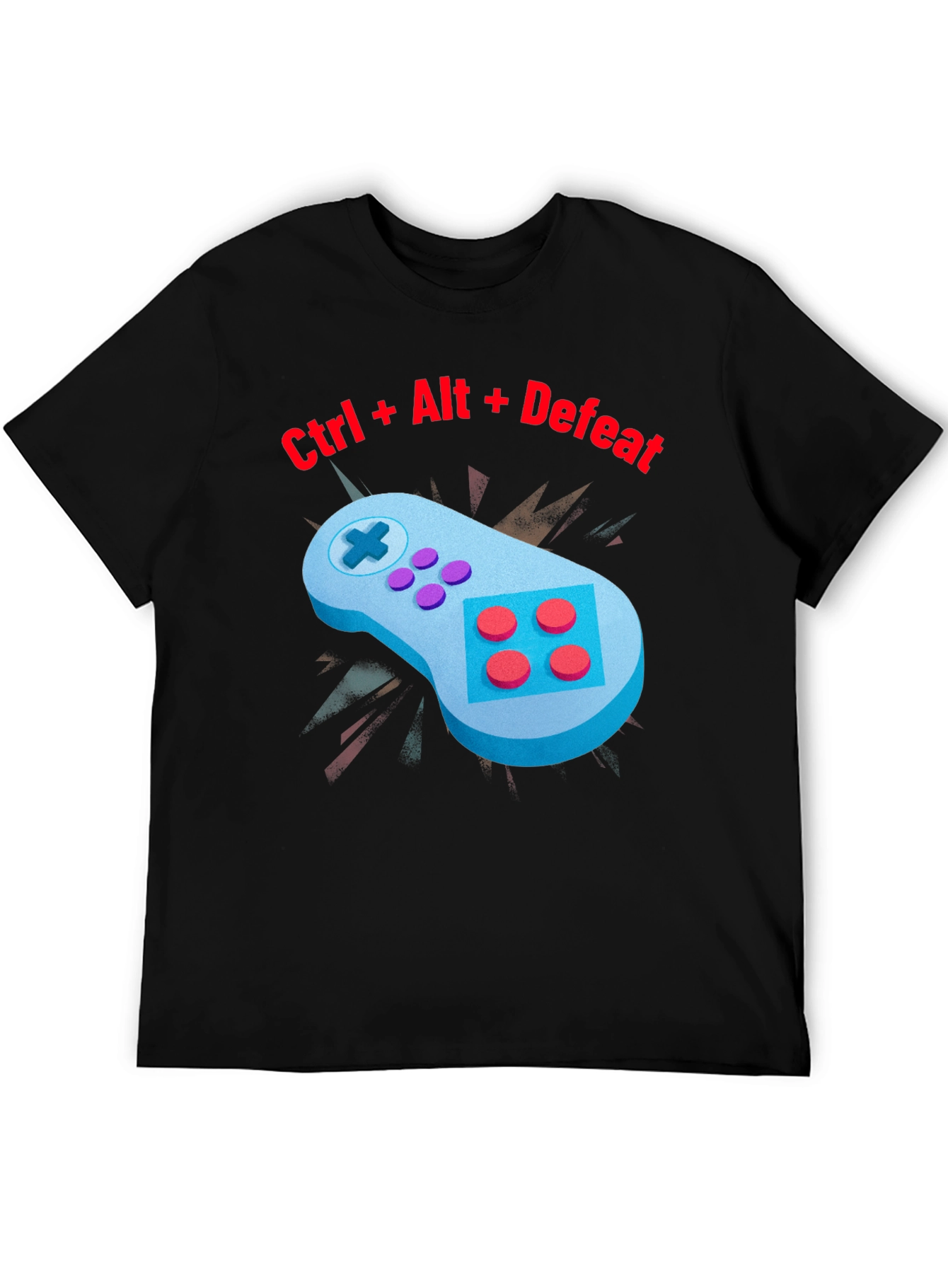Ctrl Alt Defeat Gamer T-Shirt - Black