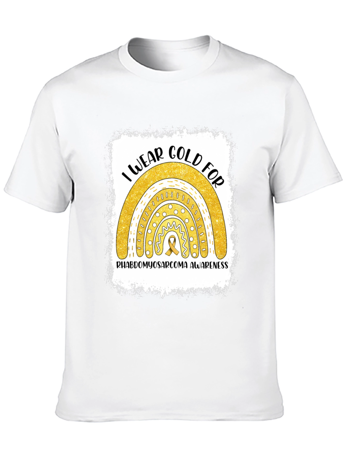 Gold Rainbow Rhabdomyosarcoma Awareness T-Shirt