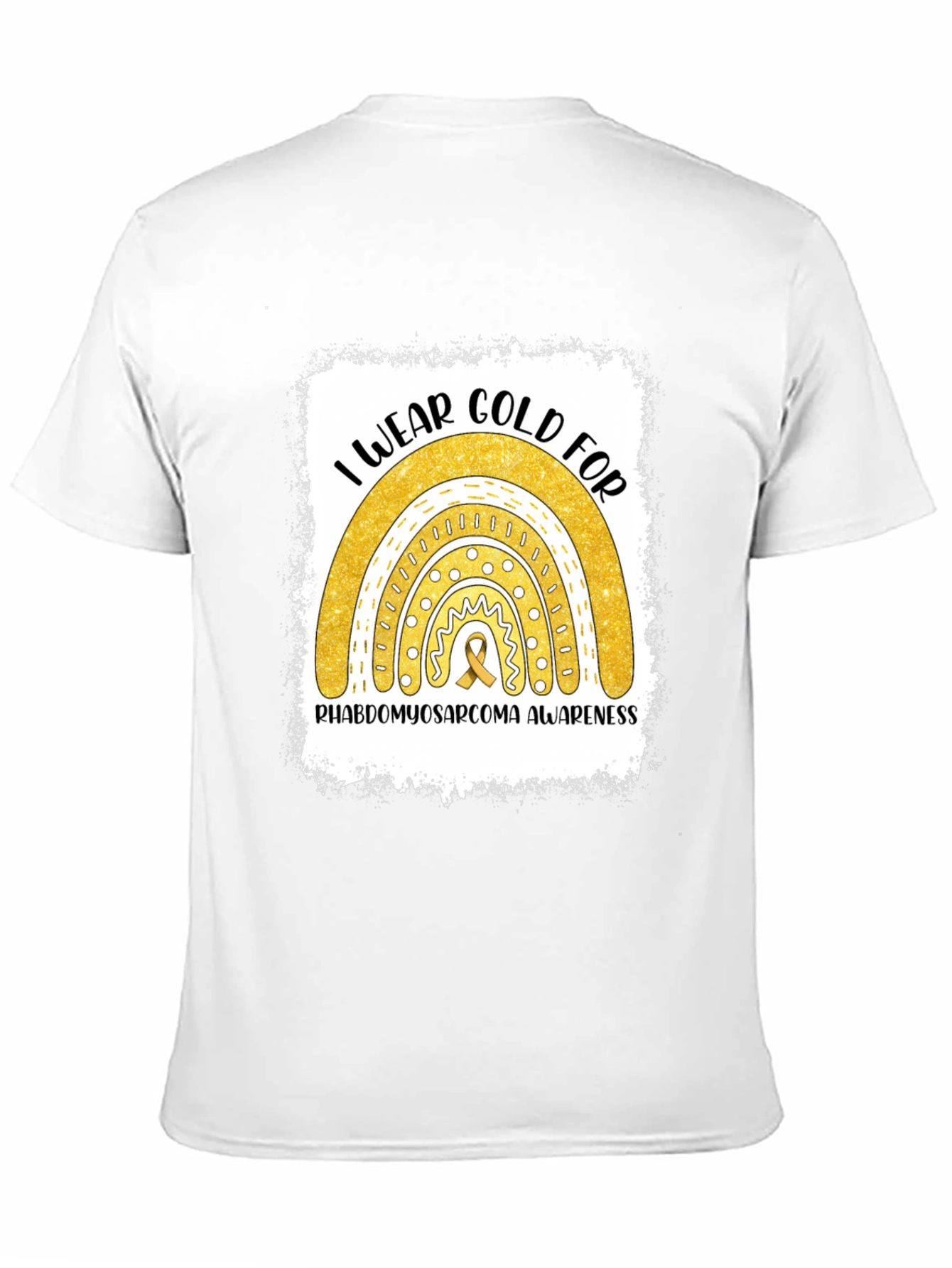 Gold Rainbow Rhabdomyosarcoma Awareness T-Shirt