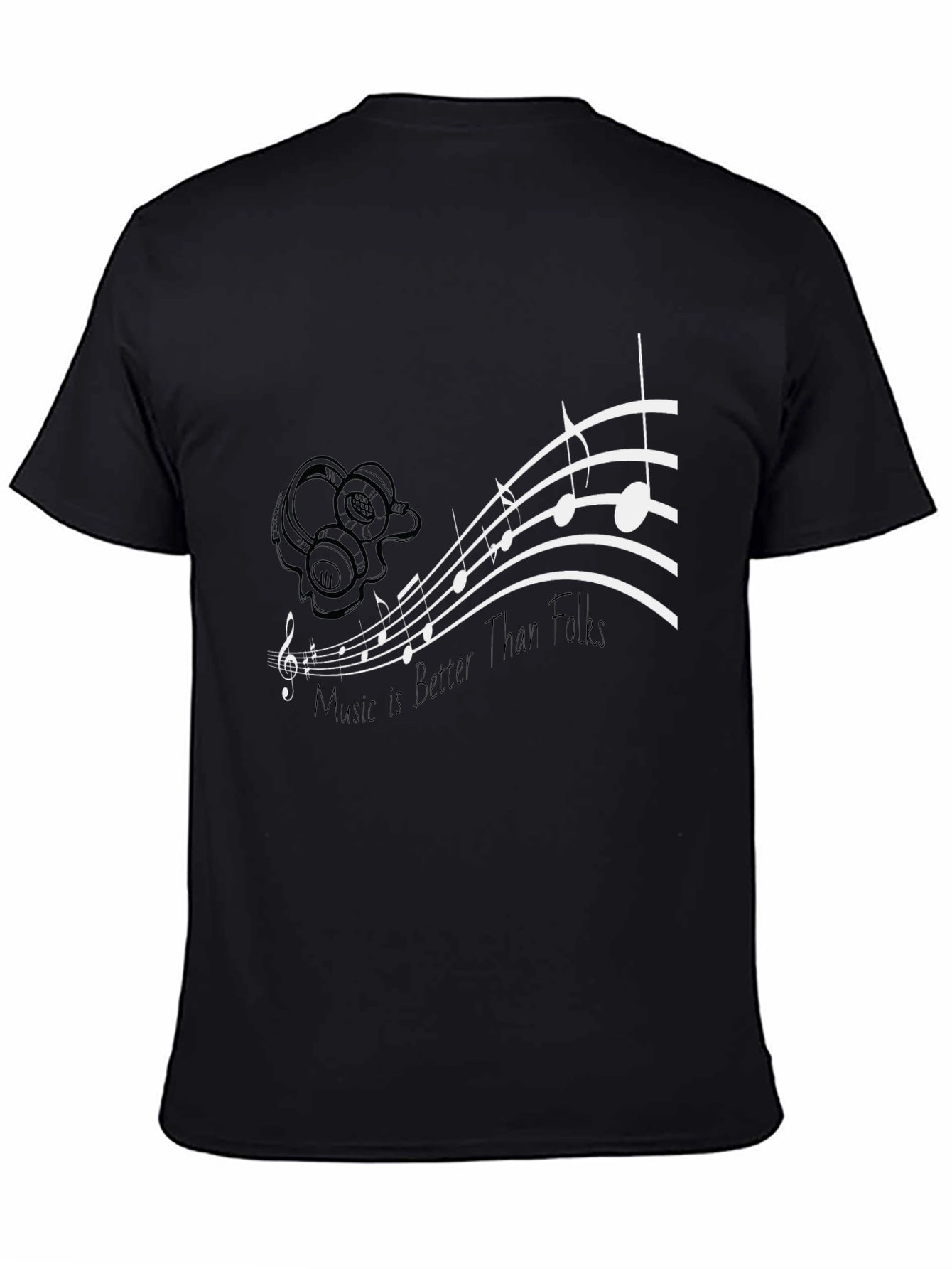 Music is Better Than Folks Graphic Tee